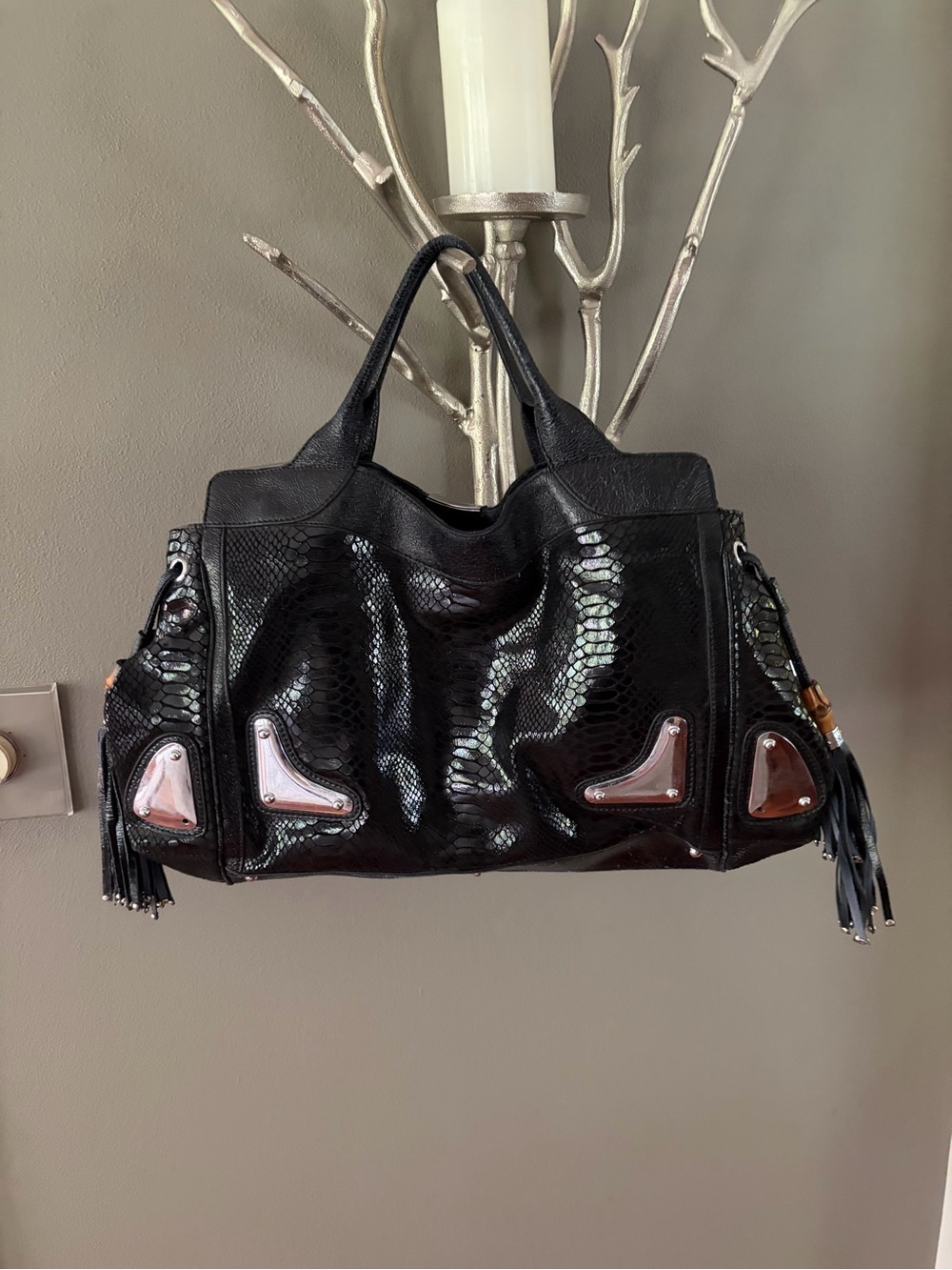 Gucci Indy racer black python purse - Picture 2 of 6